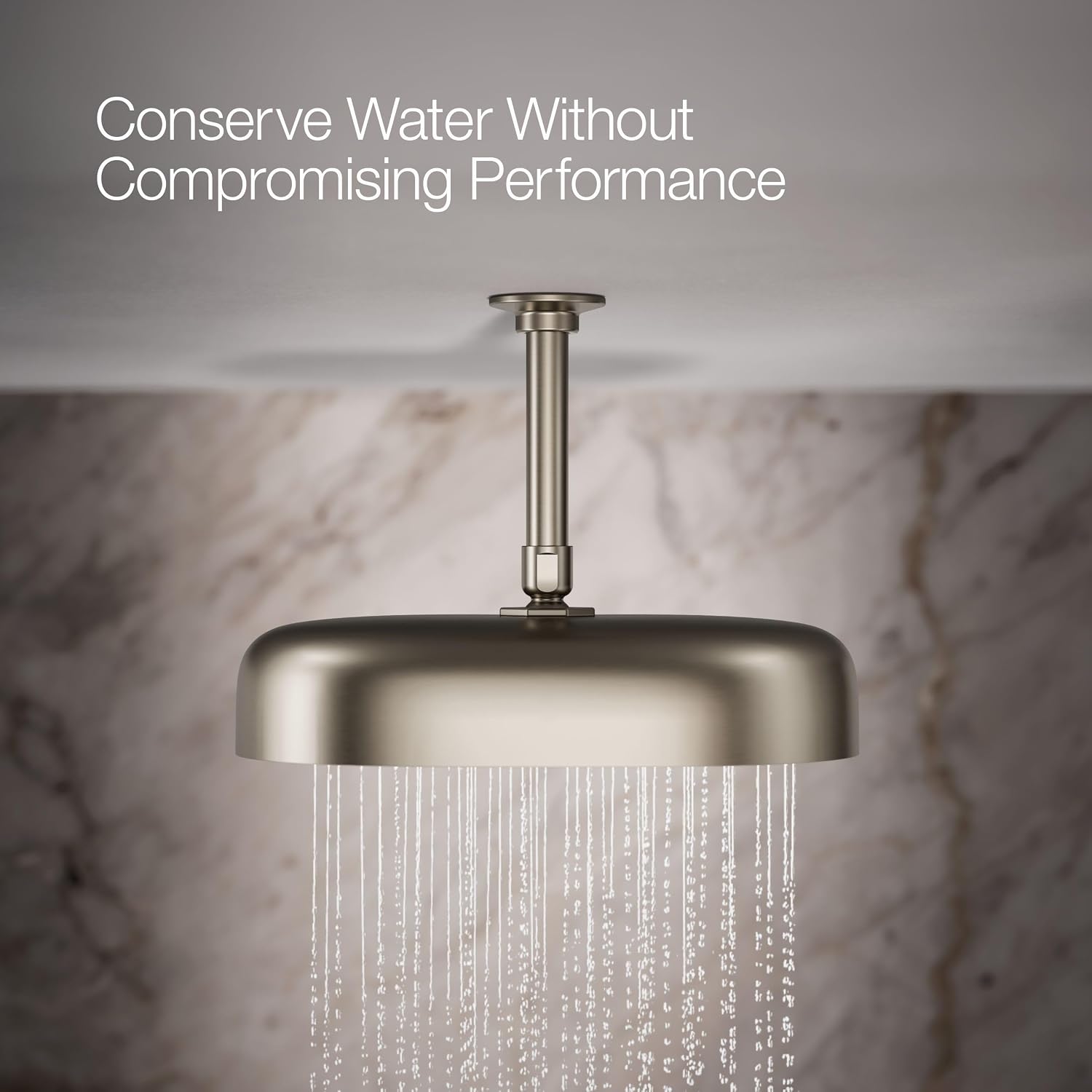 Kohler 26293-G-BN Statement® Oblong 12' single-function rainhead, 1.75 gpm, Vibrant Brushed Nickel