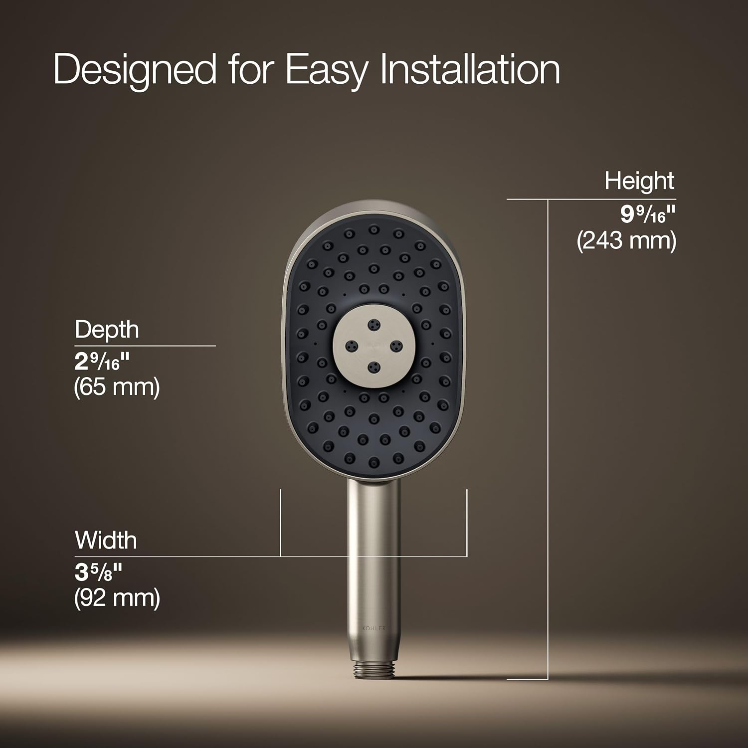 Kohler 26284-BN Statement® Oblong three-function handshower, 2.5 gpm, Vibrant Brushed Nickel