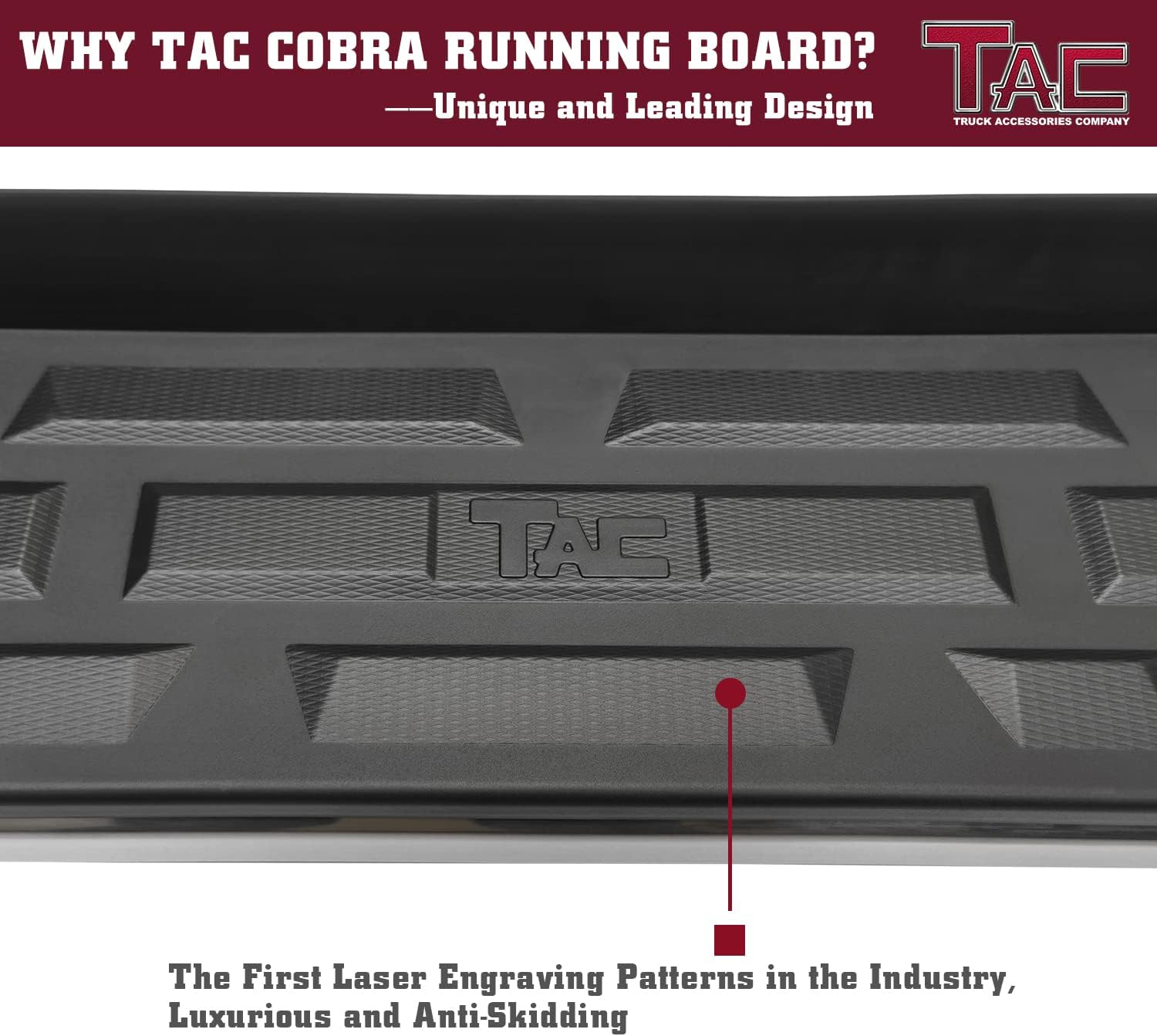 TAC Cobra Running Boards Compatible with 2023-2026 Honda Pilot SUV Side Steps Nerf Bars Step Rails Aluminum Black Off-Road City Exterior Accessories 2 Pieces one Pair