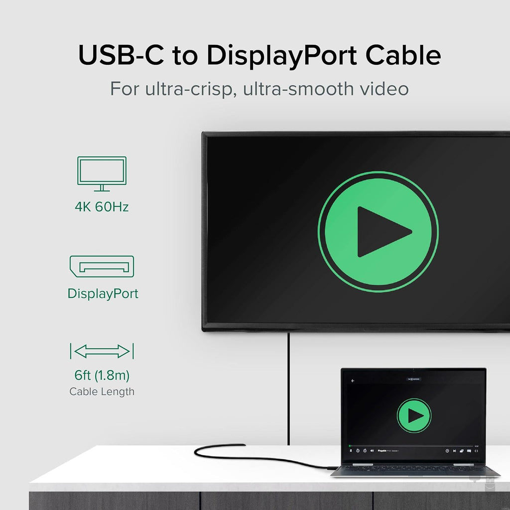 Plugable 5 Monitor USB-C Docking Station with 140W Power + 3X USB-C to DisplayPort 4K@60Hz Cables (6ft) – Complete Multimonitor Dock Bundle for Mac and Windows