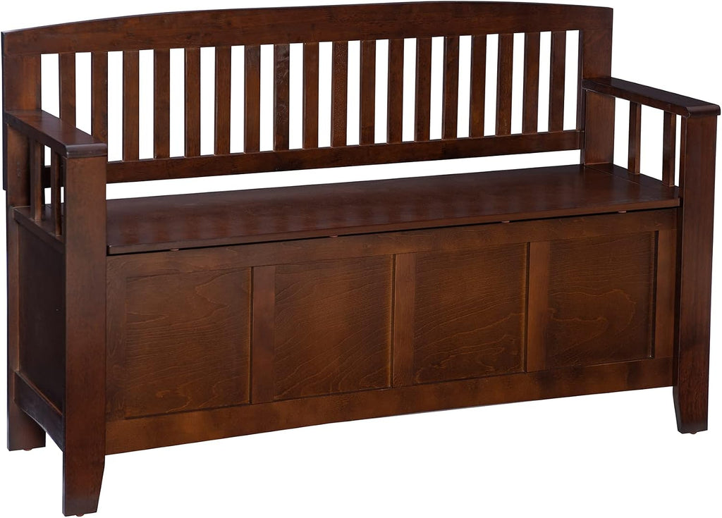Linon Home Dcor Linon Home Decor Cynthia Storage Bench, 50'w x 17.25'd x 32'h, Walnut