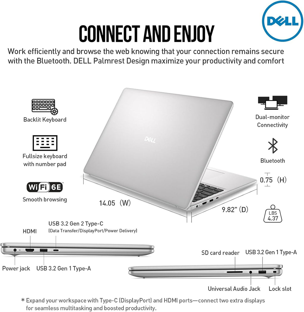 2026 Dell 16 Touchscreen Laptop Computer, 16' FHD+ Touch Screen Business Laptop, Windows 11 Pro, Intel Core 5 (10-Cores, Beat i7-1355U), 16GB DDR5 1TB SSD, Backlit 10-Key, Wi-Fi 6E, Copilot Key