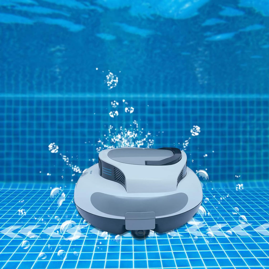 Robotic Cordless Pool Vacuum Cleaner - Automatic Swimming Pool Cleaning Machine with Powerful Suction, Dual Brushless Motors, 75 Mins Runtime, Ideal for Inground and Above Ground Pools up to 807 ft²