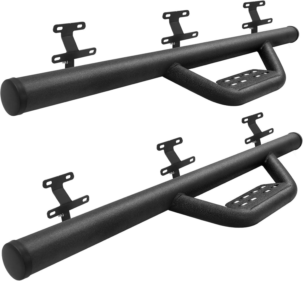 SMANOW Running Boards Compatible with 2017-2026 F250 F350 F450 F550 Regular/Standard/Single Cab, 4 inch Carbon Steel Drop Down Side Steps Rock Sliders, Matte Textured Black Style Step Bars