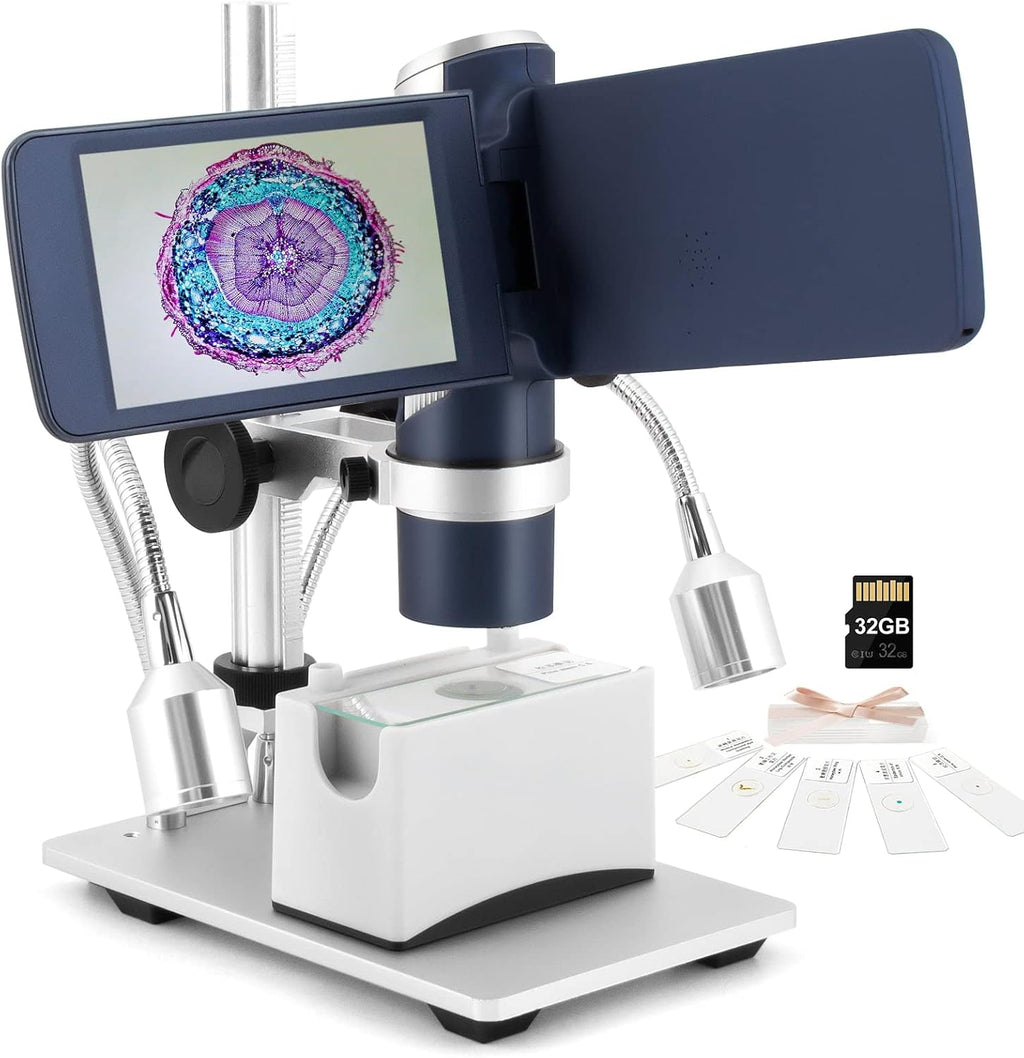 Andonstar AD203S HDMI Digital Microscope for Error Coins with Metal Stand, Handheld Portable USB Microscope Kit for Kids&Adults, 4' LCD Screen, Photo/Video Capture, Windows/Mac PC Compatible(Navy)