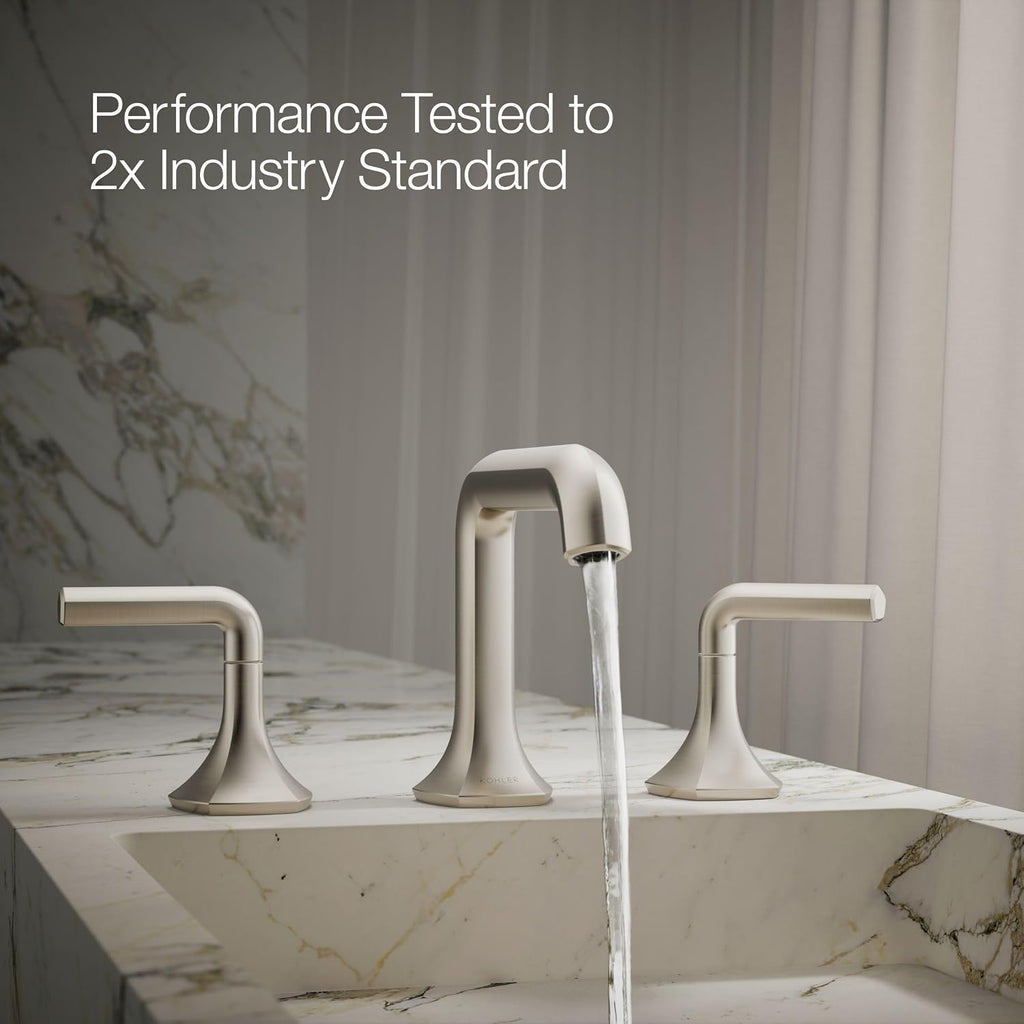 Kohler 27009-BN Occasion® Bathroom Sink Faucet spout with Straight Design, 1.2 gpm, Vibrant Brushed Nickel