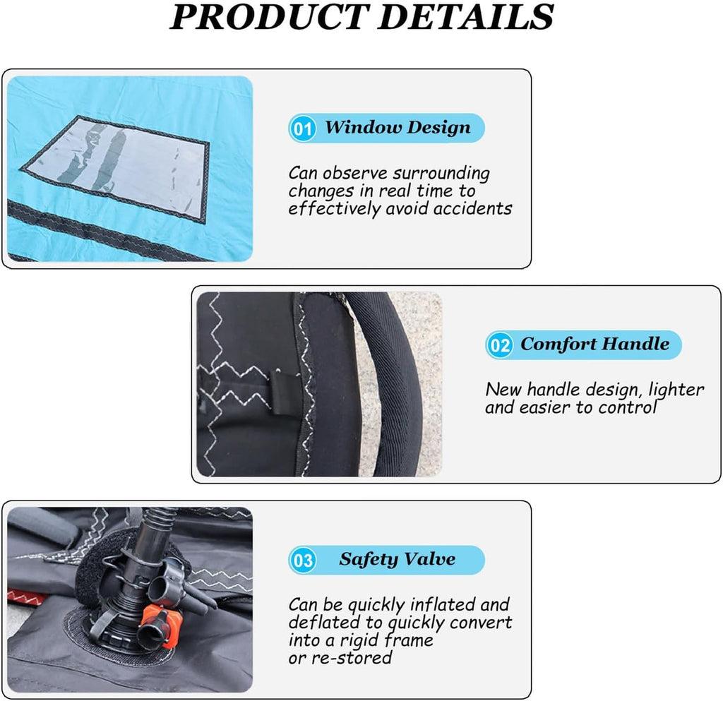Inflatable Surf Wing with Pump, Wing Foil Kite for Paddle Board and Hydrofoil, Portable Windsurfing Wing for Outdoor Water Fun