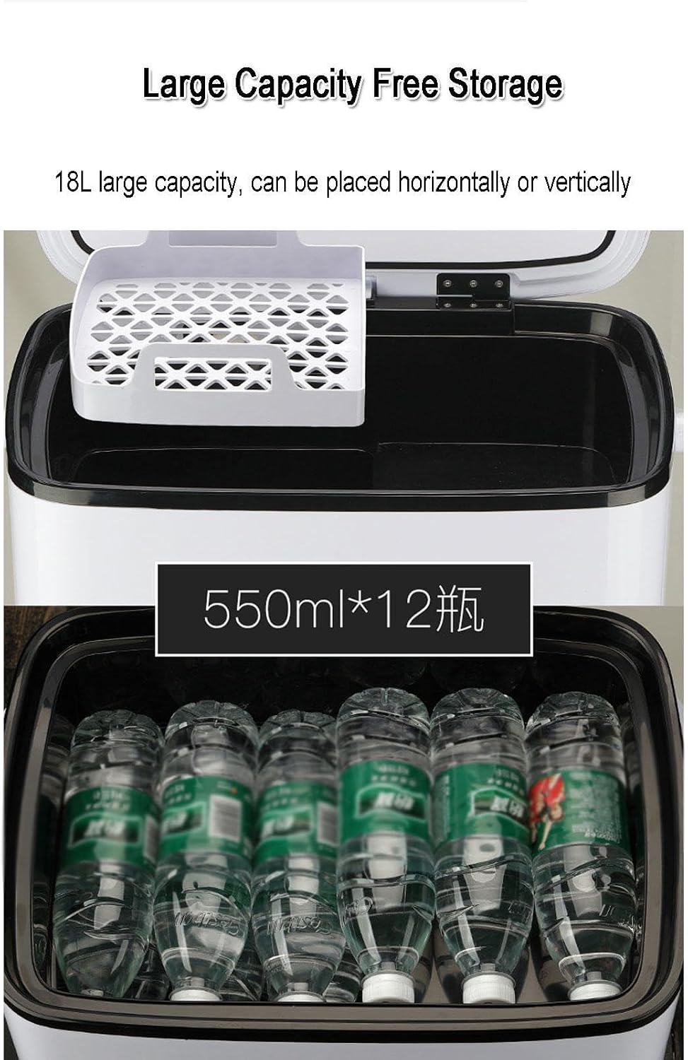 Car Refrigerator, Portable Freezer Compressor Cooler 18L Camping Fridge Cooler with 12/24V DC & 220V AC for Car, RV, Truck, Van, Boat, Travel, Fishing Outdoor