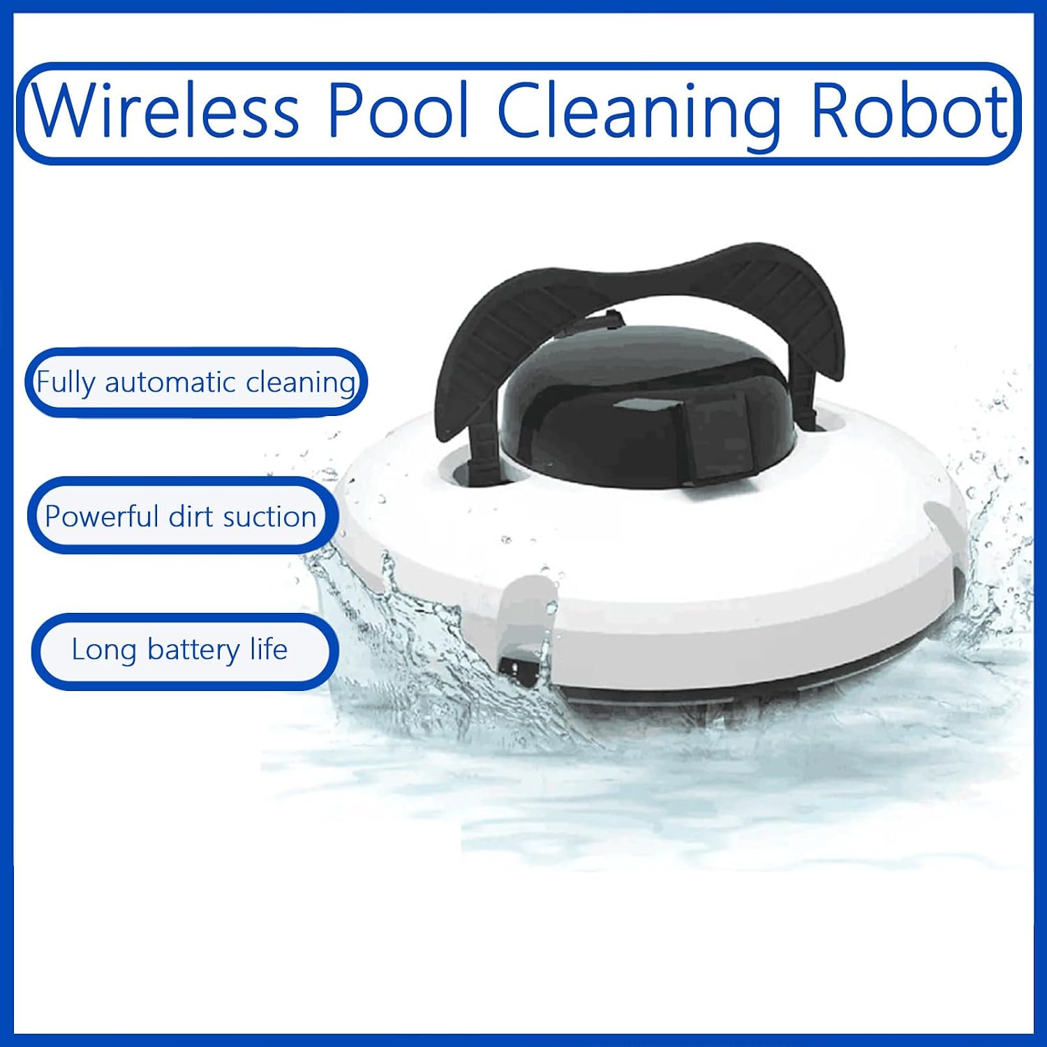Automatic Pool Cleaners, Cordless Pool Cleaning Robot with Battery, Pool Vacuum, Fully Pool Vacuum Cleaner, Pool Vacuum Robot,180μm Fine Filter, Self-Parking