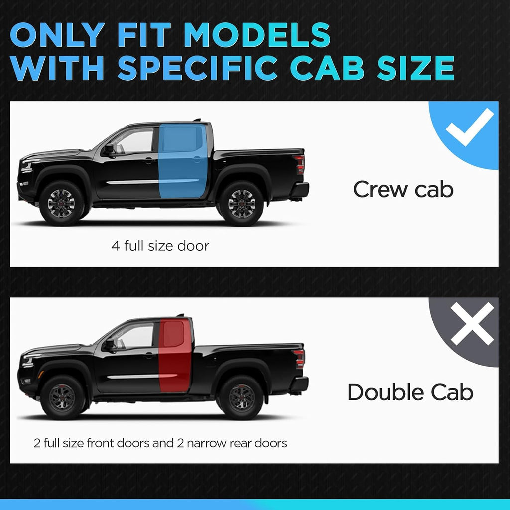PZ 6.5' Running Boards Compatible with 2015-2026 Chevy Colorado/GMC Canyon Crew Cab, Black Aluminum Alloy Ridge Pattern Side Steps Nerf Bars