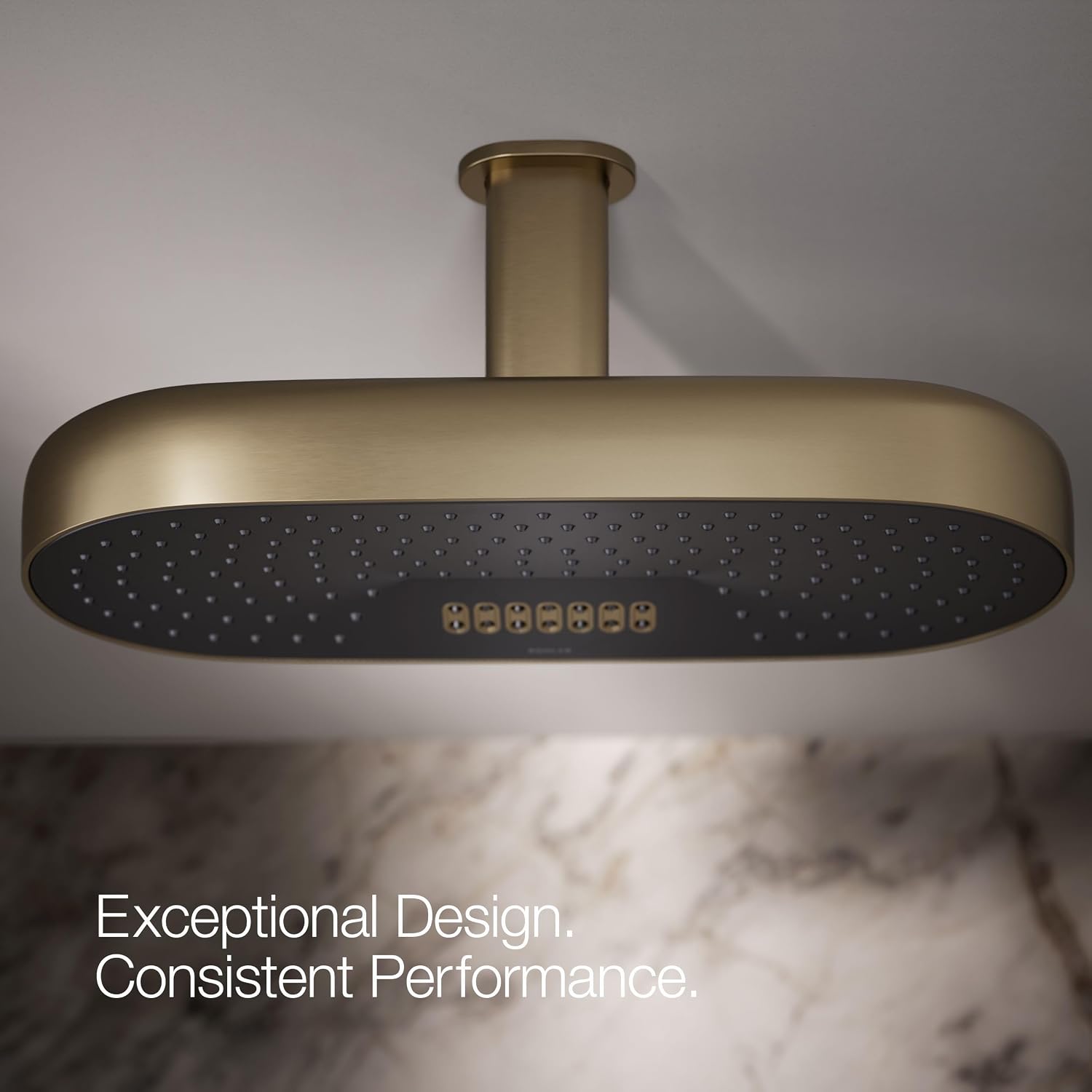 Kohler 26297-BV Statement® Oblong 18' two-function rainhead, 2.5 gpm, Vibrant Brushed Bronze