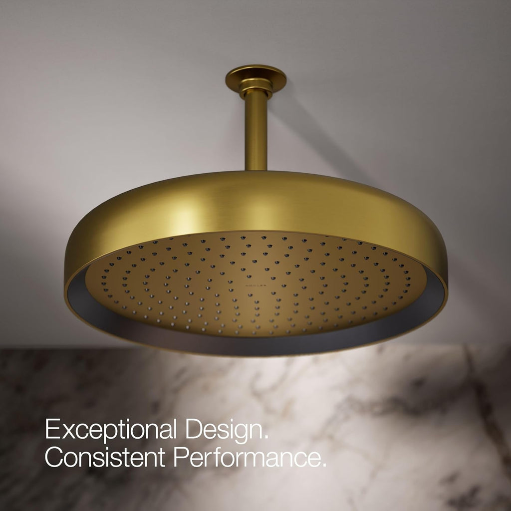 Kohler 26292-2MB Statement® Round 14' single-function rainhead, 2.5 gpm, Vibrant Brushed Moderne Brass