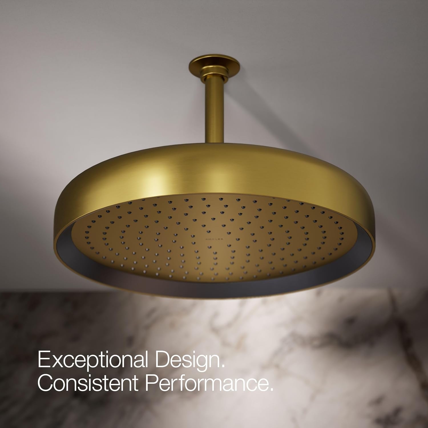Kohler 26292-2MB Statement® Round 14' single-function rainhead, 2.5 gpm, Vibrant Brushed Moderne Brass
