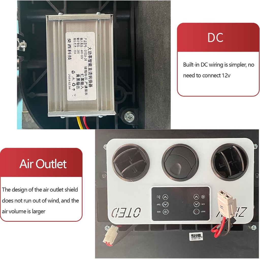 RV Air Conditioner Heat and Cool A/C Unit, Dc 12V Air Conditioner Electric Rooftop Rv Air Conditioner, Electric Rv Truck Camper Van Air Conditioner, Scroll Comp（White-12V）