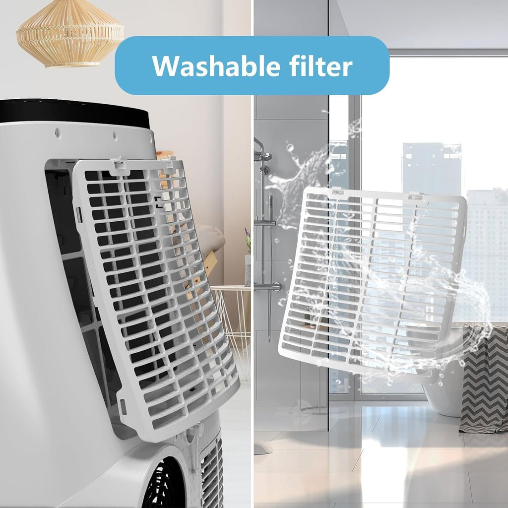 14000 BTU Portable Air Conditioner, with Remote Control 3 in-1 Ultra-Quiet Cooling, Dehumidifier & Fan for Rooms Up to 700 Sq. Ft. – Sleep Mode, 24H Timer & Windows Kit