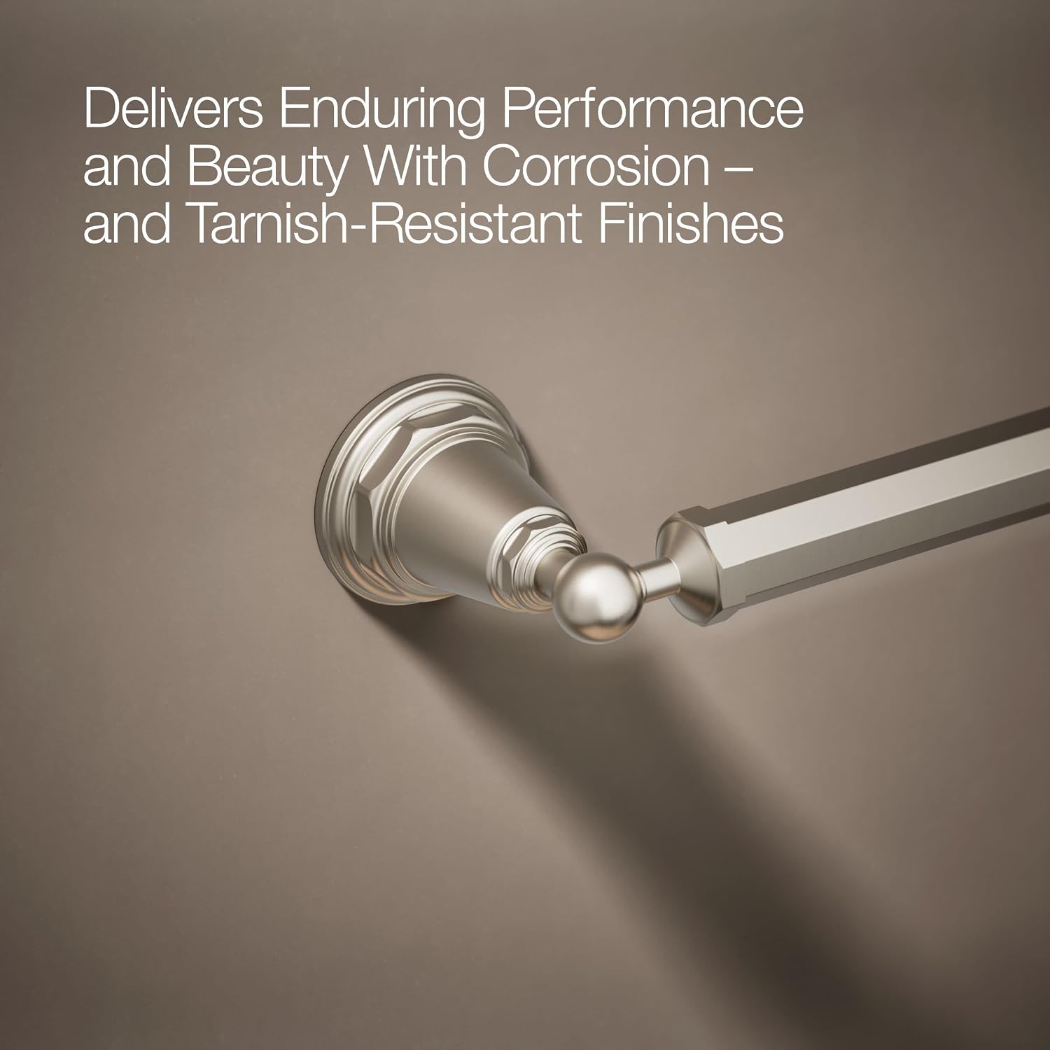 KOHLER K-13108-BN Pinstripe 18-Inch Bathroom Towel Bar, Vibrant Brushed Nickel