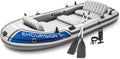 Intex Excursion 5 Person Inflatable Boat, Water Fishing River Raft Set w/ Oars - Large 1,300 Lb Capacity Portable Blow-Up 5 Seater Raft for Adults