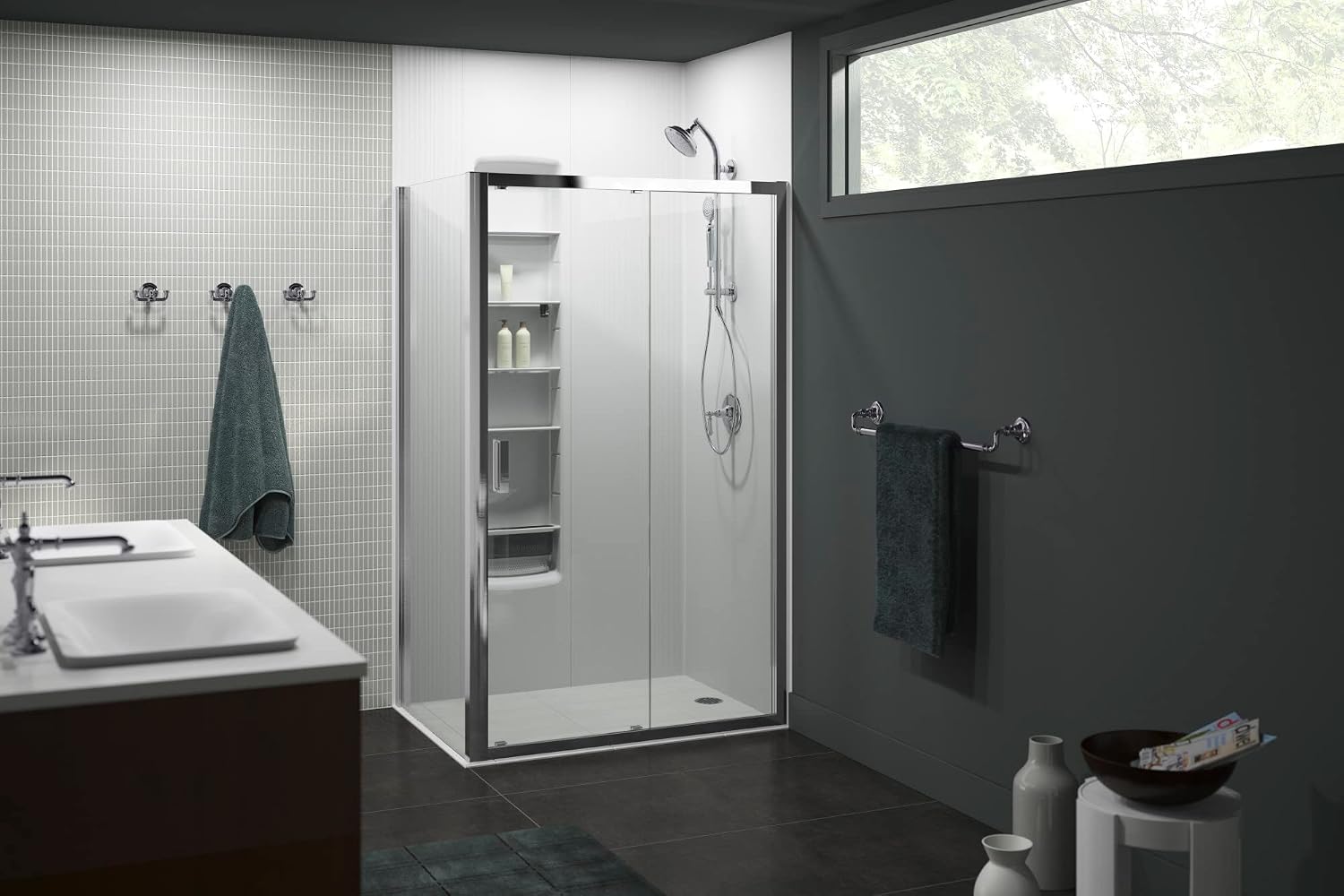 KOHLER 76472-G-AF Hydrorail-S Shower Column Kit With Artifacts 1.75 Gpm, Vibrant French Gold