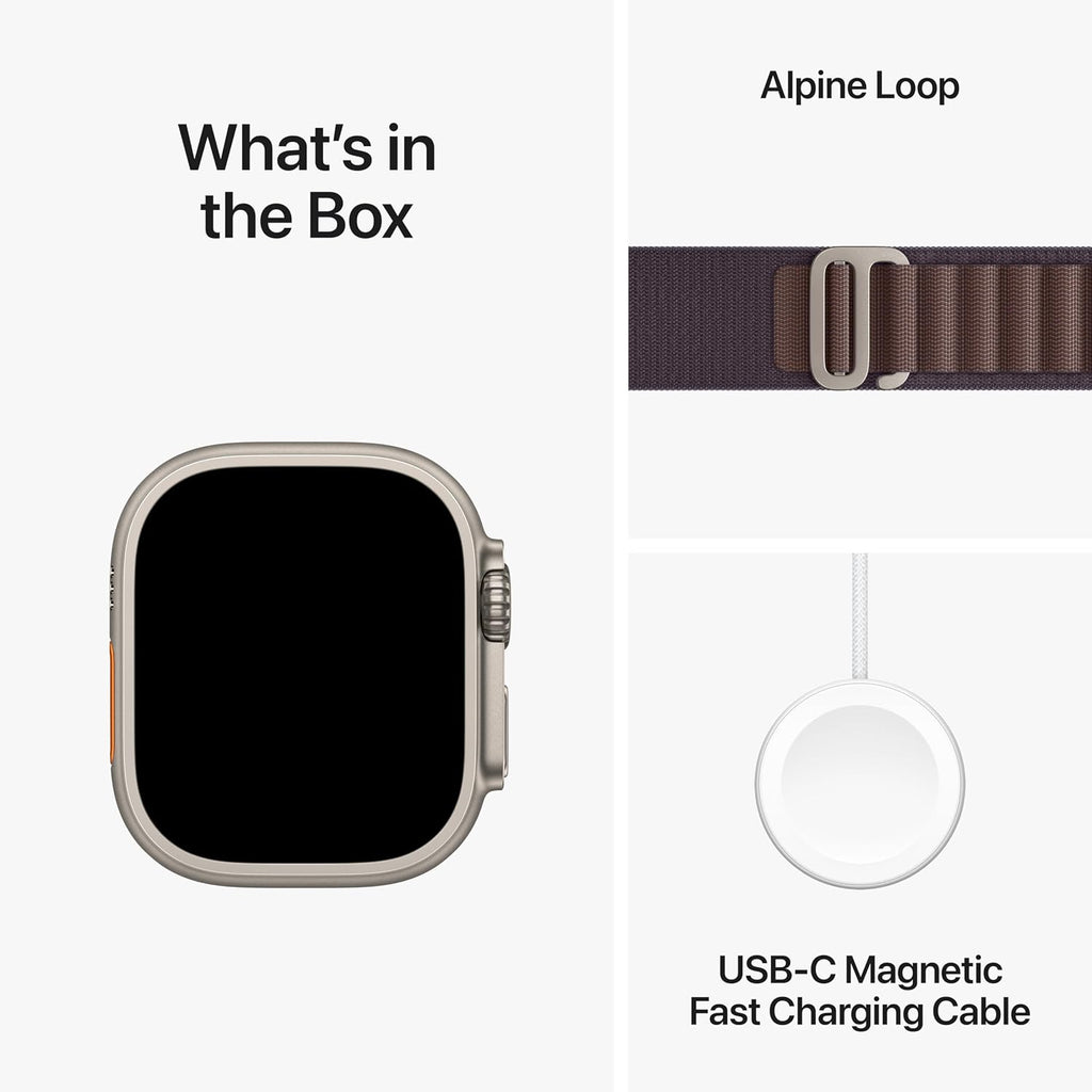 Apple Watch Ultra 2 [GPS + Cellular, 49mm] Titanium Case with Indigo Alpine Loop, S/M (Renewed)