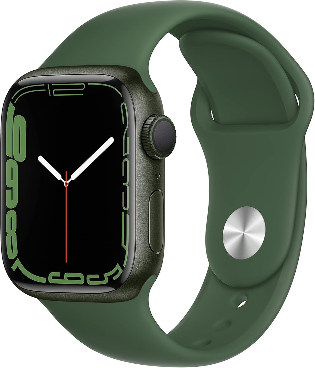 Apple Watch Series 7 (GPS, 41MM) - Green Aluminum Case with Clover Sport Band (Renewed)