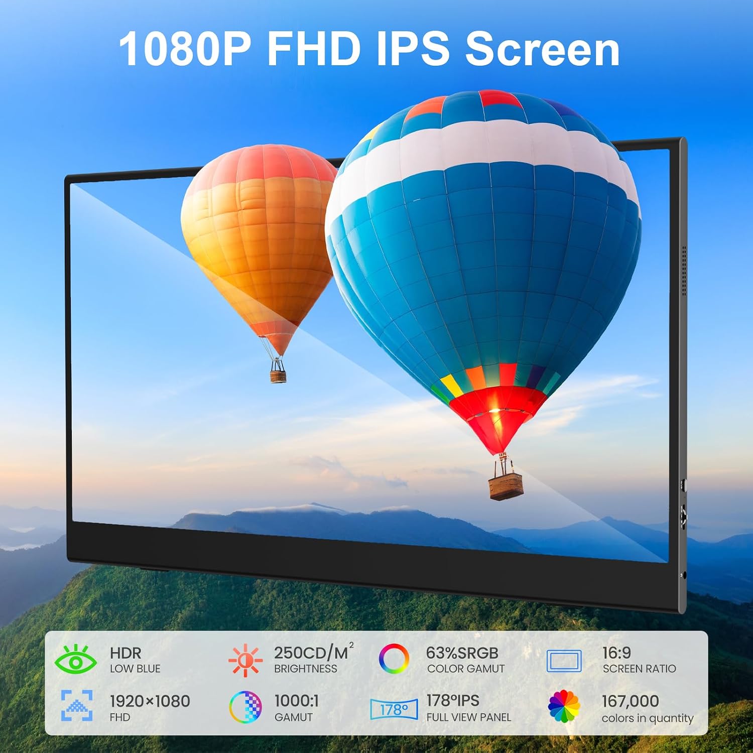 UFYQL Touchscreen Portable Monitor 15.6-Inch, 1080P FHD IPS Display with Magnetic Case, HDMI & USB-C Plug&-Play, Laptop External Monitor for Laptop, MacBook，PC