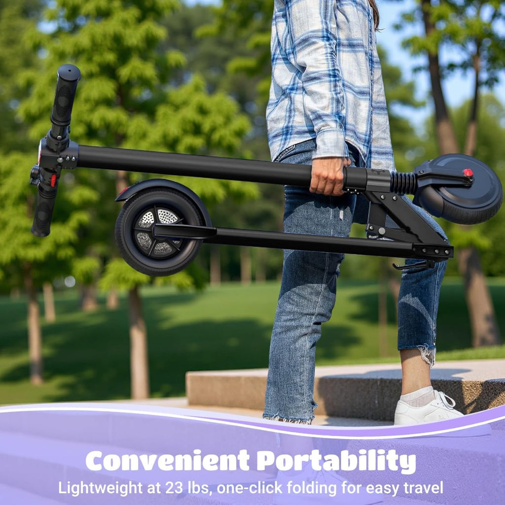 Caroma Electric Scooter Adults Peak 450W, 16-21 Miles Range E Scooter, Safe Speed Control Scooter with Smart LED Display Max 16 MPH, Lightweight Foldable E-Scooter,Electric Scooter for Kids,Gift Idea