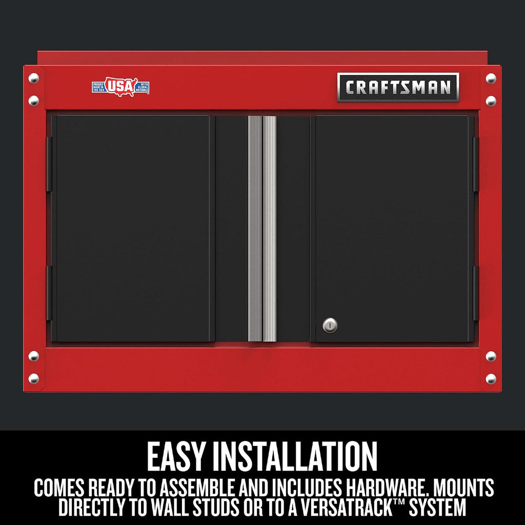 CRAFTSMAN Garage Storage Cabinet, Metal, Wall Mounted, 2-Door (CMST21802RB)