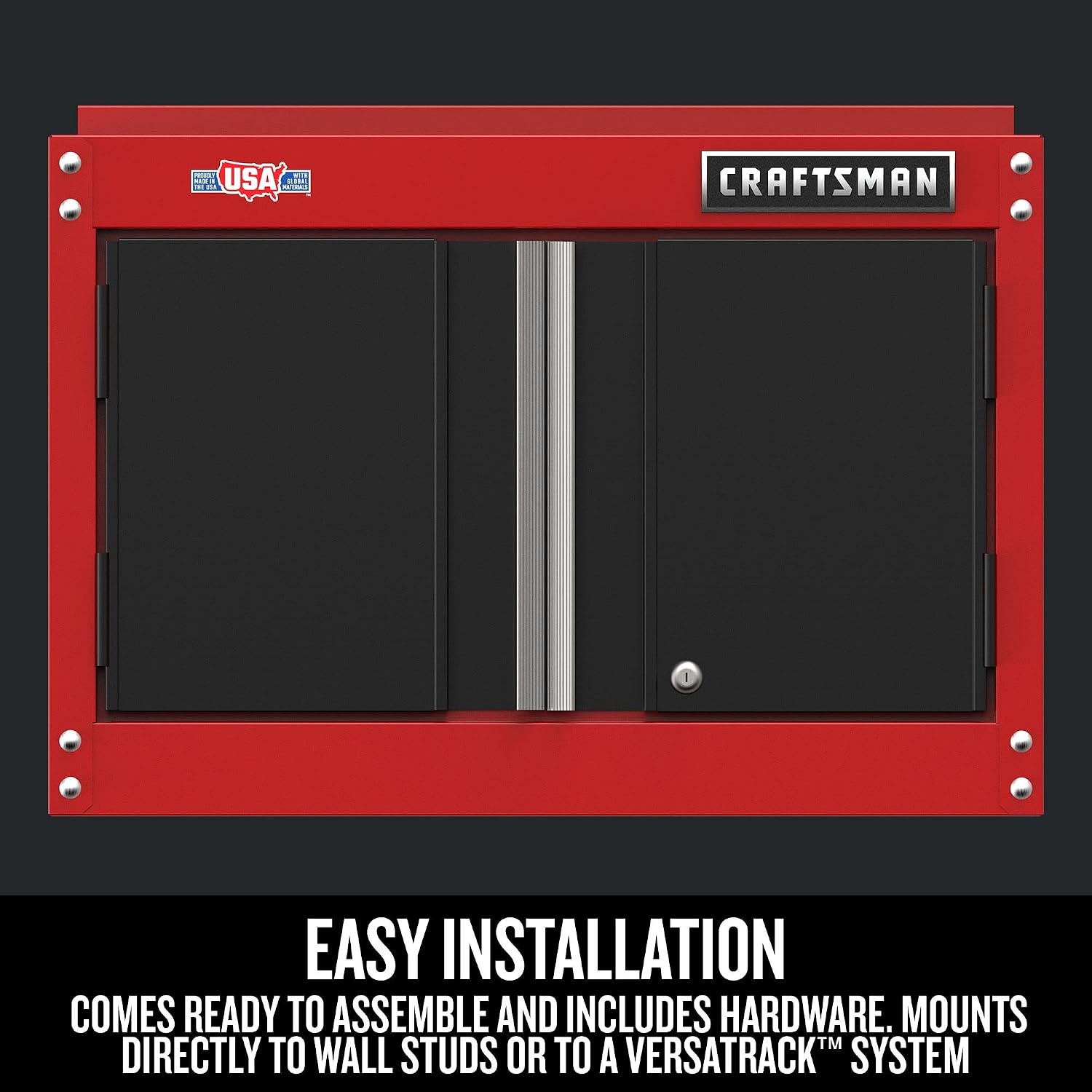 CRAFTSMAN Garage Storage Cabinet, Metal, Wall Mounted, 2-Door (CMST21802RB)