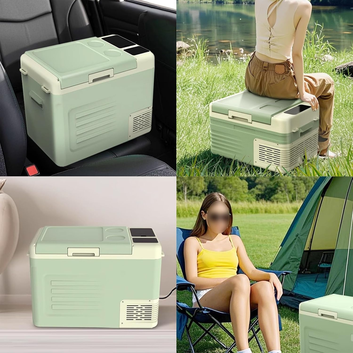 12 V Mini Car Refrigerator, RV Portable Car Fridge with Electric Compressor, for Camping, Truck, RV, Travel, Boat and Home Use