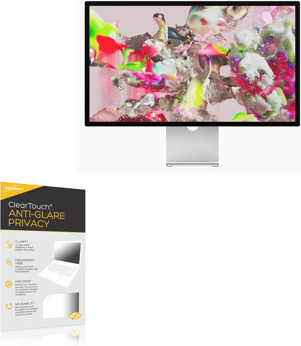 BoxWave Screen Protector Compatible with Apple Studio Display (27 in) - ClearTouch Anti-Glare Privacy (2-Pack), Privacy Screen Protector Flexible Film Anti-Glare
