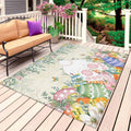 Cute Easter Bunny Outdoor Rug for Patio/Deck/Porch, Non-Slip Large Area Rug 6 x 9 Ft, Eucalyptus Leaves Colorful Eggs Beige Indoor Outdoor Rugs Washable Area Rugs, Reversible Camping Rug Carpet Runner