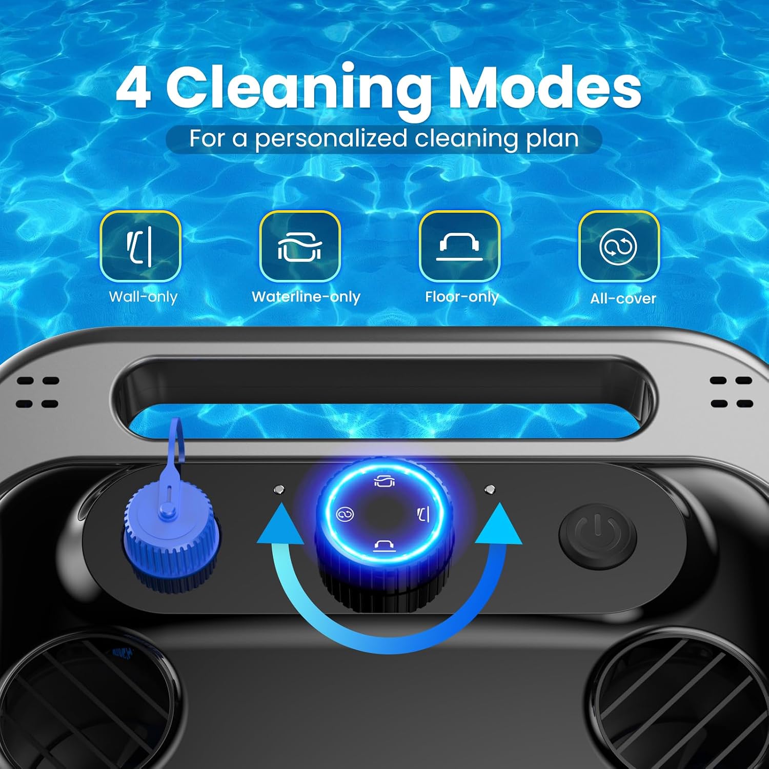 Y50 Cordless Robotic Pool Vacuum – Powerful Suction, Wall Climbing Pool Cleaner, Pool Floors, Drain & Walls & Waterline, Cleaning Up to 2000 Sq.ft, 5 Hours Battery Life, Auto Parking, Edge Retrieval