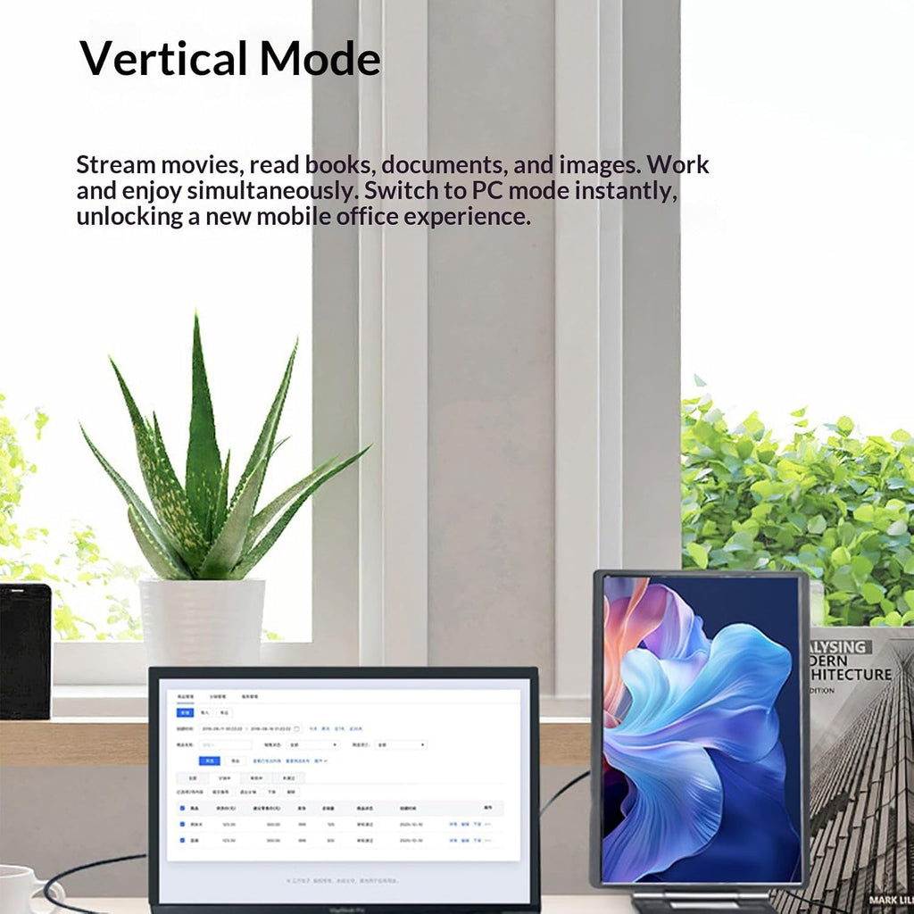 14inch Portable External Monitor 1920x1080 Resolution USB C HDTV Connectivities Adjustable Stand for Laptop Screen Exten