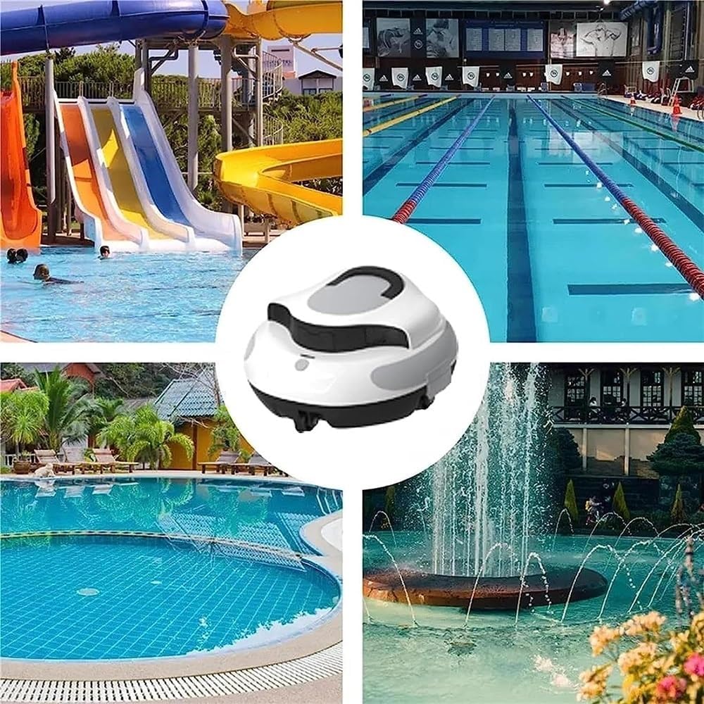 Cordless Pool Robot, Strong Suction Power Pool Robot 100min Powerful Cleaning Pool Water Vacuum Cleaner