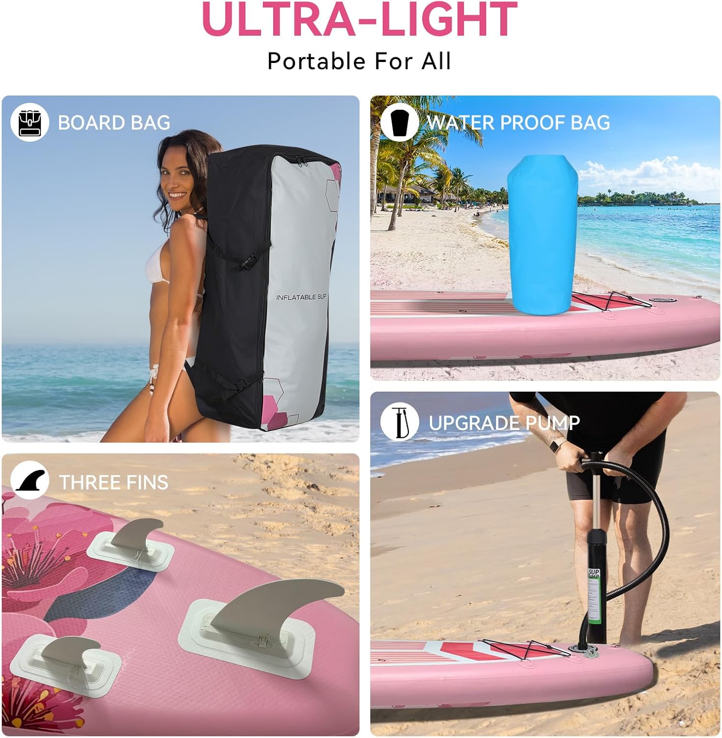 YUSING 11' Inflatable Stand Up Paddle Board with Kayak Seat, Non-Slip Deck SUP Paddle Board with Premium Kayak and SUP Accessories & Backpack, Portable Standing Boat for Youth & Adult