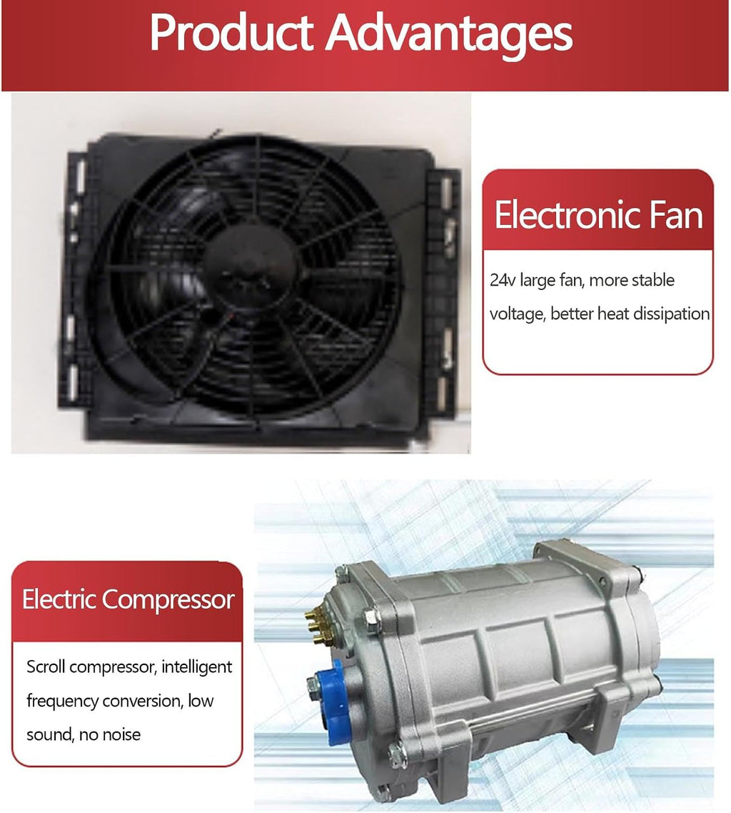 RV Air Conditioner Heat and Cool A/C Unit, Dc 12V Air Conditioner Electric Rooftop Rv Air Conditioner, Electric Rv Truck Camper Van Air Conditioner, Scroll Comp（White-12V）
