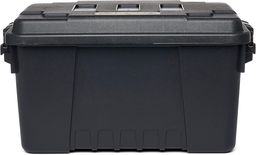 Plano Sportsman Trunk, Black, Small, Lockable Storage Box, Airline Approved Sportsman Trunk, Hunting Gear and Ammunition Bin, Heavy-Duty Containers for Camping, 56-Quart