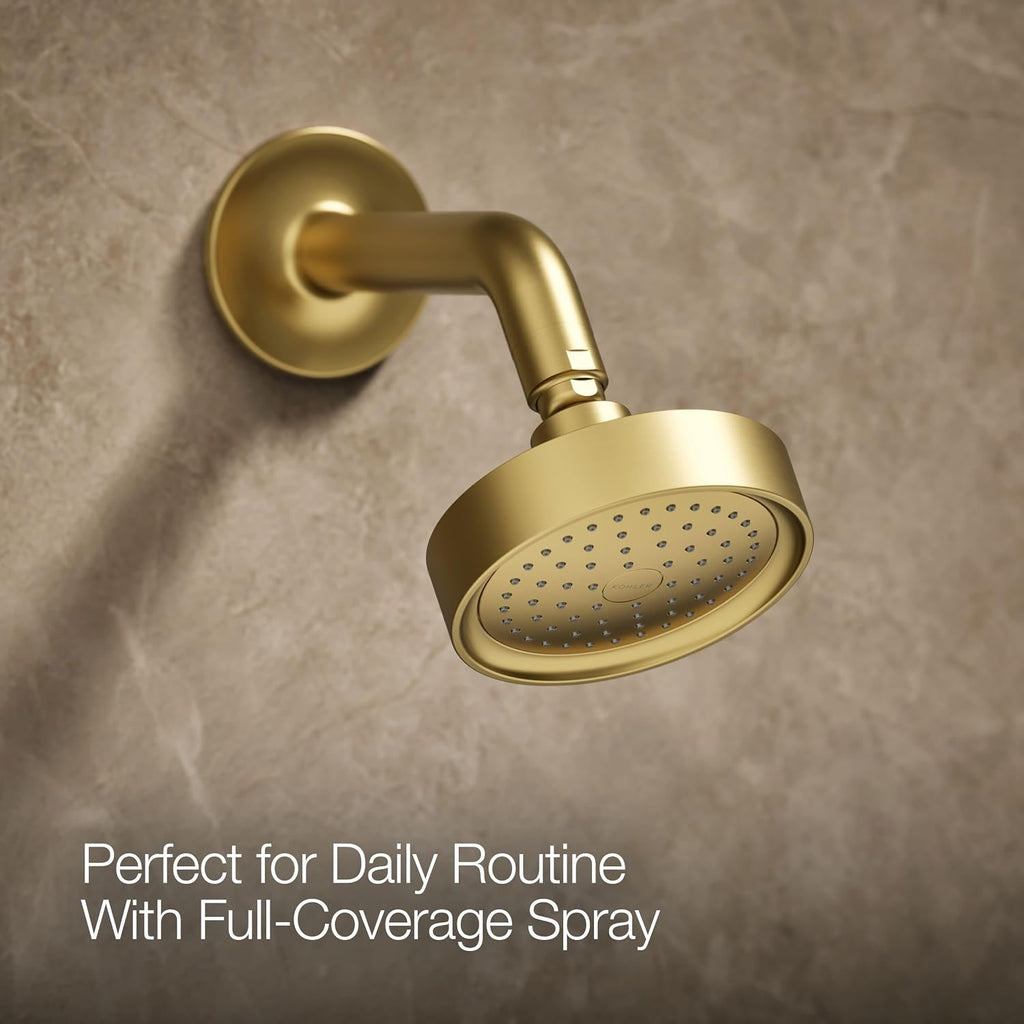 KOHLER Purist Rite-Temp Pressure-balancing Bath And Shower Faucet Trim With Push-button Diverter, 7-3/4-in Spout And Cross Handle, Valve Not Included