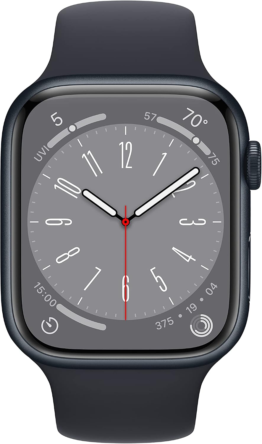 Apple Watch Series 8 (GPS + Cellular, 45MM) Midnight Aluminum Case with Midnight Sport Band - S/M (Renewed)