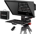 Desview TP170 teleprompter 17 inch High Display Glass Aluminum Alloy Liftable Teleprompter with Remote Control Compatible with ipad DSLR Camcorders Easy Assembly with Carry Case for Video Making