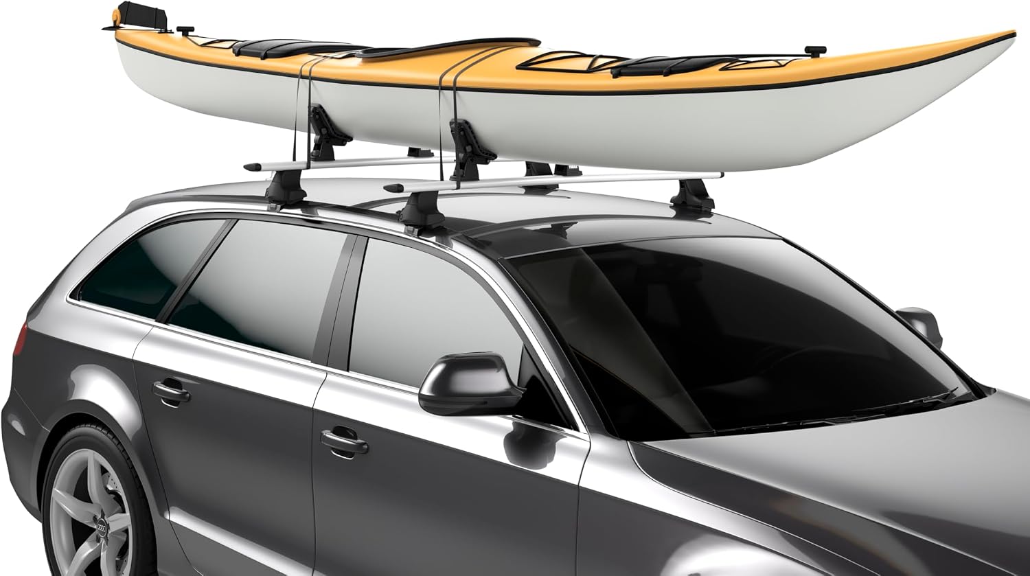 Thule DockGrip - Carries up to 36' Wide Kayaks and SUPs - Fits All Hull Shapes - Fits Most roof Rack Cross Bars - Kayak roof Rack - Stand up Paddleboard Compatible - 85lb Weight Capacity
