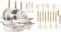 CAROTE 31Pcs Cookware Utensil Set, Pots and Pans Set, Silicone Cooking Utensils Set
