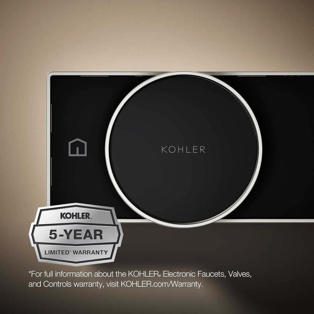 KOHLER Anthem + Digital Control Steamhead in Vibrant Polished Nickel, Large Dial for Easy Temperature + Flow Rate Adjustment, Features System Warm-Up + Pause Option, Includes Optional Flow Restrictor