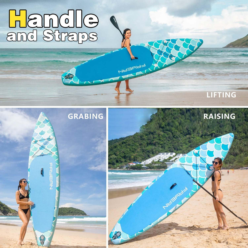 Inflatable Paddle Board,Stand Up Paddle Board,Anti-Slip EVA Deck,Complete SUP Accessories for All Skill Levels,Widened Paddleboard Equipped with Removable Fin, Hand Pump