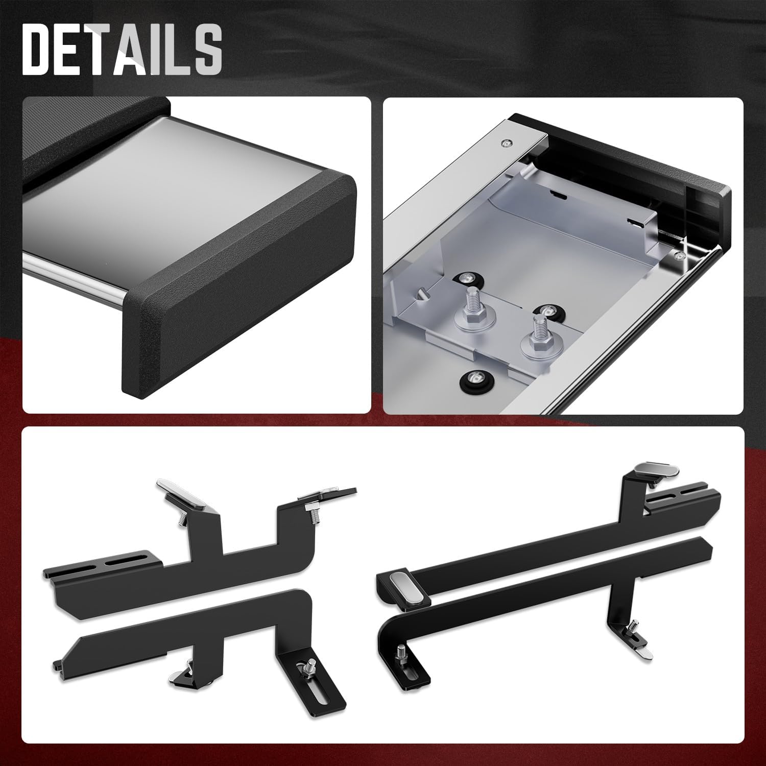 DNA Motoring 6.5' Running Boards Side Steps Compatible with Toyota RAV4 2019-2024, Toyota RAV4 Prime 2021-2024, STEPB-U-RAV419-T1