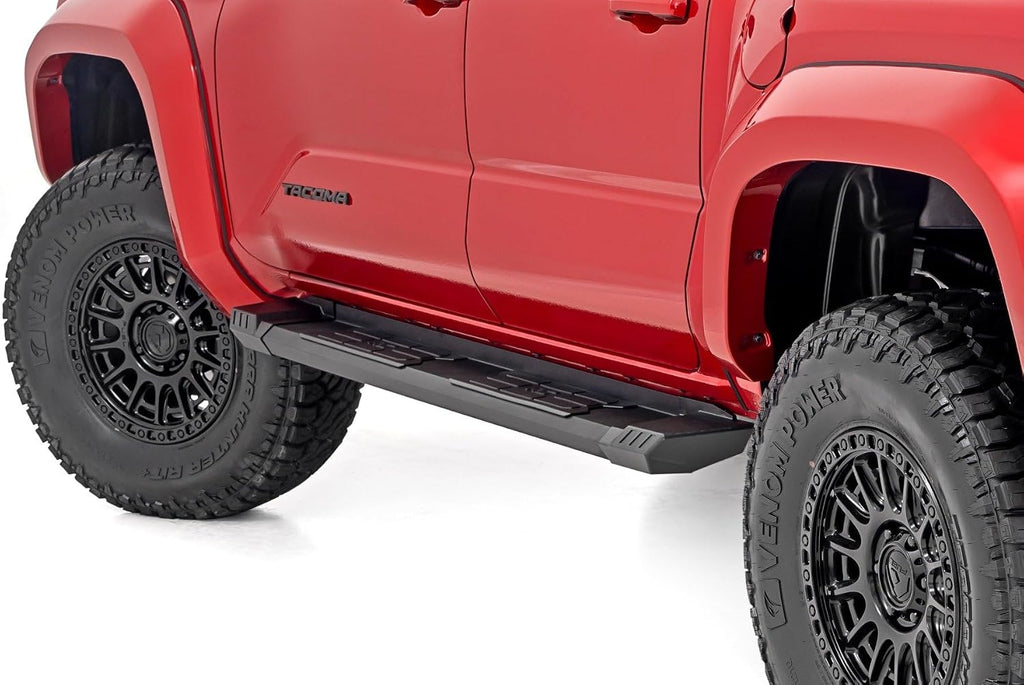 Rough Country HD2 Aluminum Running Boards for Toyota Tacoma (2024-2025) Double Cab - 5' Wide Non-Slip Step, Easy Bolt-on Install