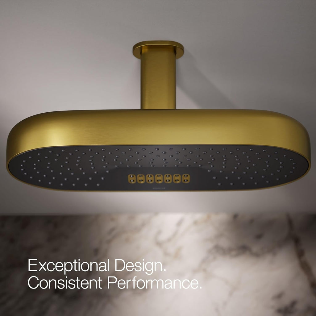 Kohler 26297-2MB Statement® Oblong 18' two-function rainhead, 2.5 gpm, Vibrant Brushed Moderne Brass