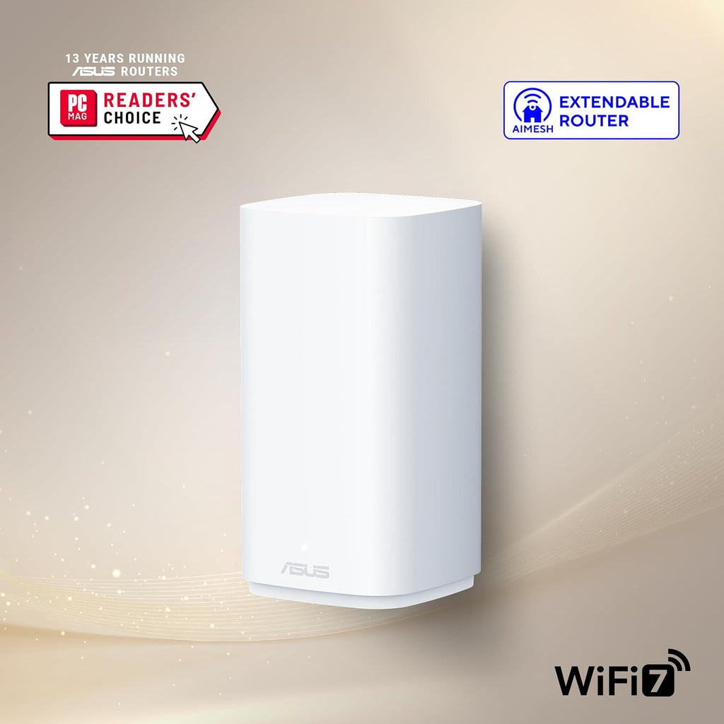 ASUS ZenWiFi BD5 Outdoor Dual-Band WiFi 7 Mesh, 5000 Mbps, Coverage up to 15,000 sq. ft. Outdoors(1pk), Dual 2.5G Ports, IP65, PoE+AC Powered, Wall and Pole Mount, VPNs