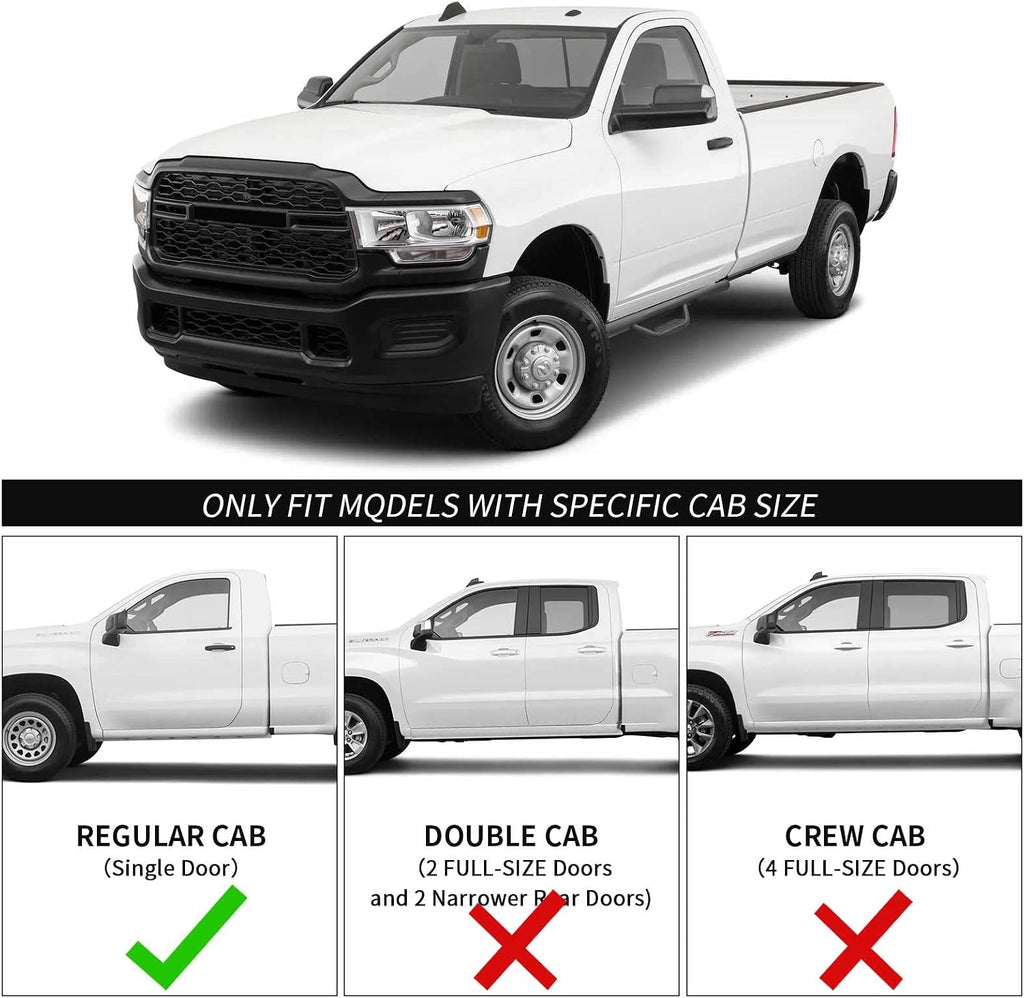 SMANOW Running Boards Compatible with 2017-2026 F250 F350 F450 F550 Regular/Standard/Single Cab, 4 inch Carbon Steel Drop Down Side Steps Rock Sliders, Matte Textured Black Style Step Bars