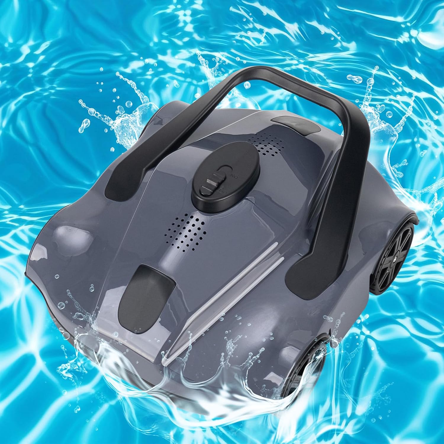 Corded APP Robotic Pool Cleaner with Smart Mapping Tech, Pool Vacuum Robot with Powerful Suction, Automatic Pool Vacuum, Applies to for In-Ground Pools 1076 Sq.Ft Coverage,Gray